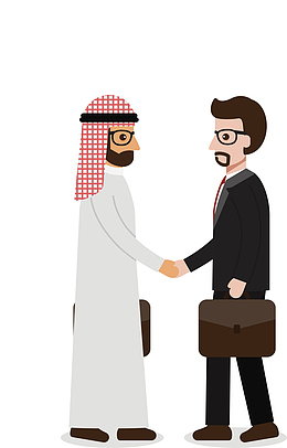 交谈的阿拉伯商人