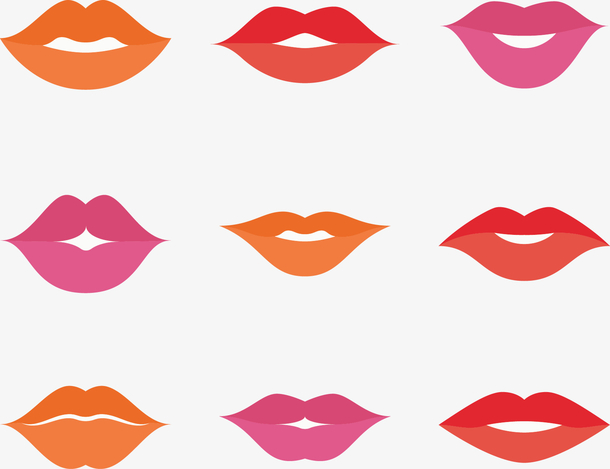 五彩的彩色的嘴唇