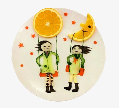 卡通人物摆盘png精美果盘赠送券psdpng精美果盘png卡通手绘草莓果盘