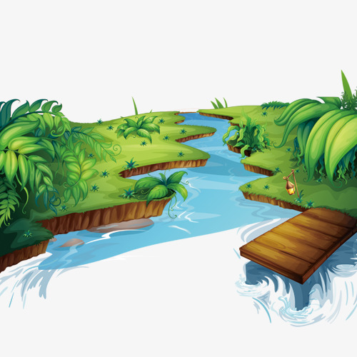 彩色卡通装饰流水设计图