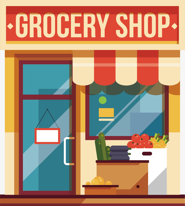 矢量图五颜六色的商店