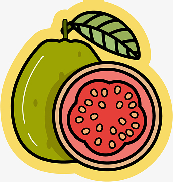 绿色矢量卡通番石榴