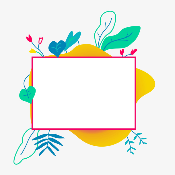 卡通可爱边框装饰花朵