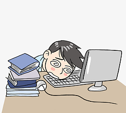 趴在电脑桌上睡觉的男子