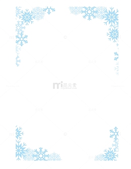 蓝色圣诞雪花装饰边框矢量素材