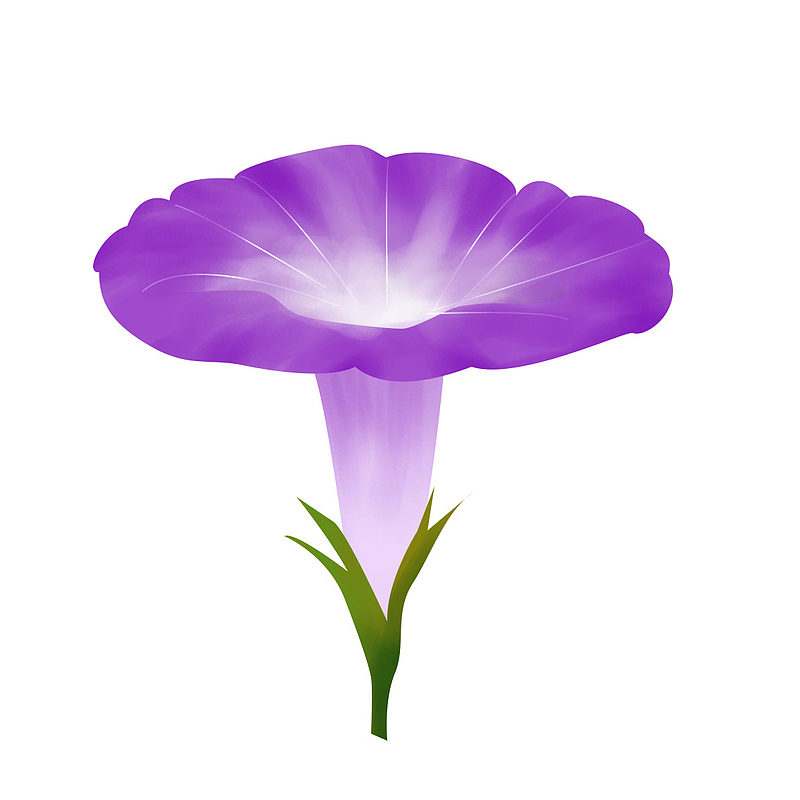 手绘紫色的花朵免抠图