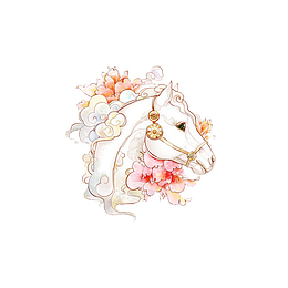 花朵马头