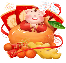 元宝聚宝盆猪财神