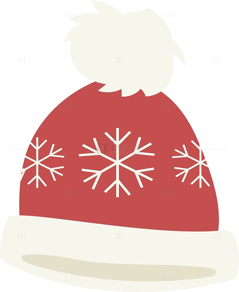 雪花花纹红色帽子