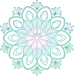 绿色线条宗教花纹