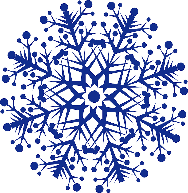 冬天蓝色的雪花花纹
