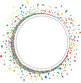 彩色飘带生日贺卡