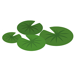 绿色圆弧浮萍元素