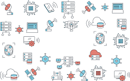 卡通计算机硬件花纹