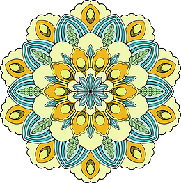黄绿色宗教的花纹