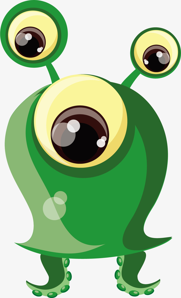 绿色三眼免抠素材免费下载_觅元素51yuansu.com