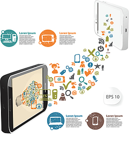 矢量图水彩商务手机
