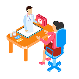 立体手机网上问诊矢量图