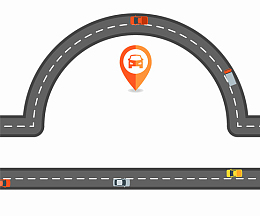 卡通手绘街景线路图
