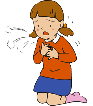 手绘卡通小学生咳嗽免抠