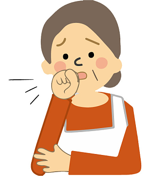 手绘卡通老奶奶咳嗽免抠