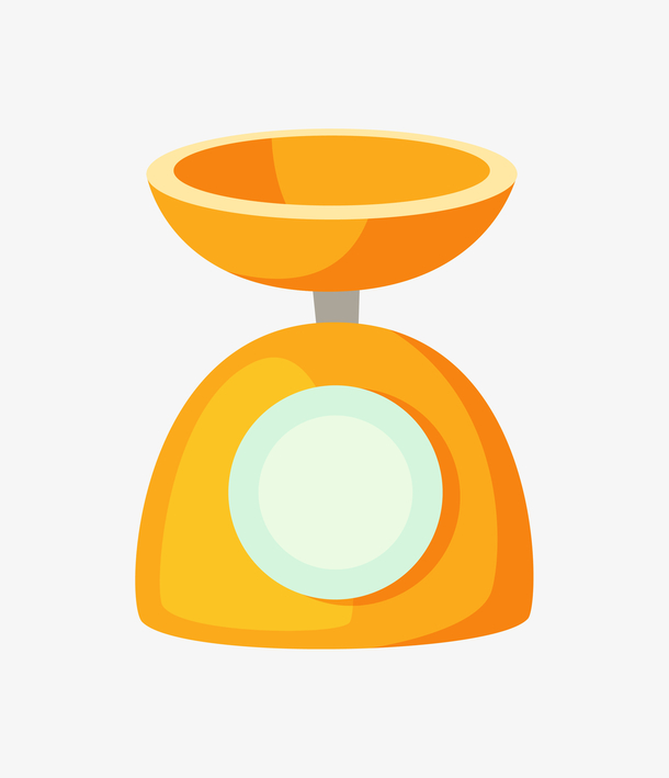 橘色电子秤卡通图