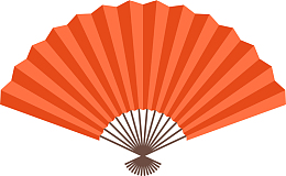 夏天气息橙色扇子
