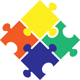 四色迷你风格矢量拼图