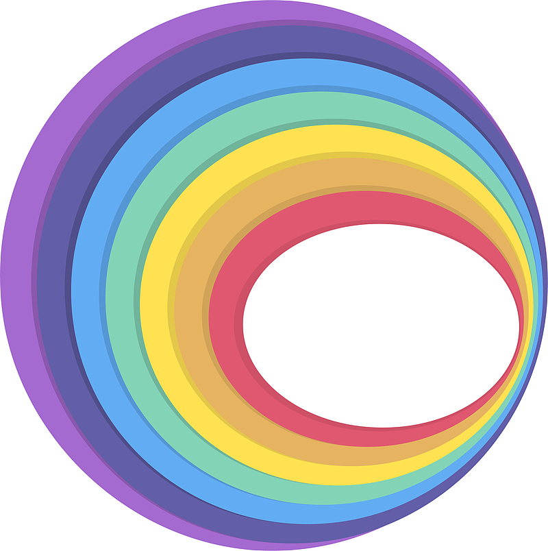 彩虹色圆圈标题框