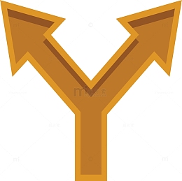 橘色分叉口方向箭头