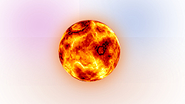 金黄色岩浆色星球矢量