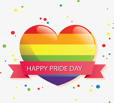 彩虹爱心同志节快乐