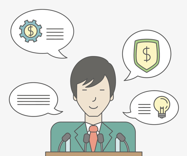 矢量卡通演讲的人