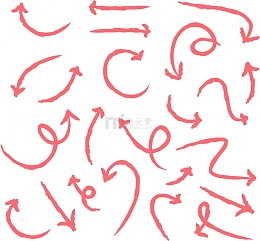 矢量手绘粉色箭头