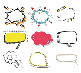 卡通手绘爆炸云对话框