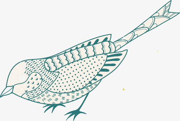 手绘可爱绿色小鸟免抠素材免费下载_觅元素51yuansu.com