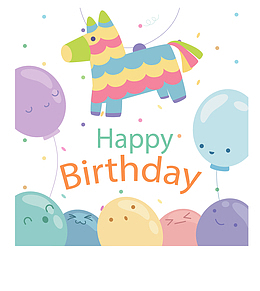 生日快乐彩色气球