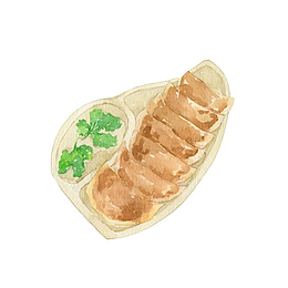 煎饺手绘画素材图片