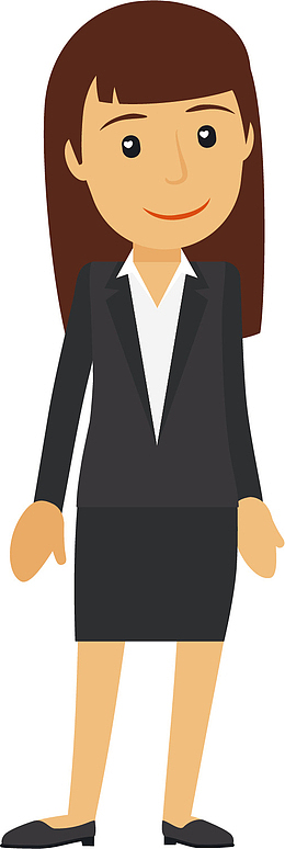 矢量图水彩微笑女士