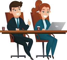 矢量图同事共同合作标题