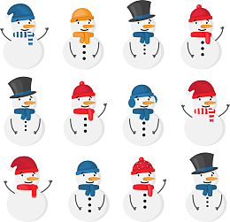 12款白色微笑雪人设计