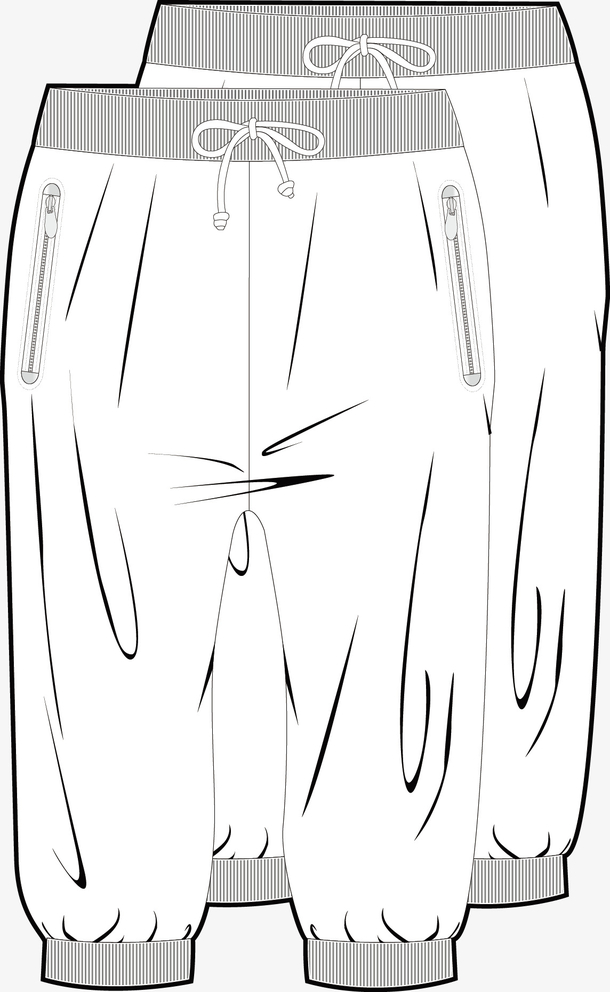 七分裤手绘图