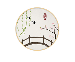 新中式圆形家居装饰画