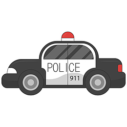 卡通可爱交警车