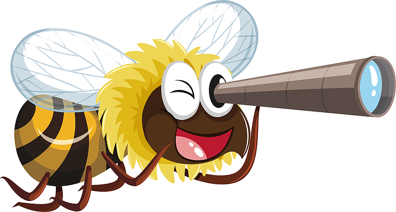手绘卡通可爱小昆虫蜜蜂矢量素材