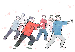 打太极的传统插画