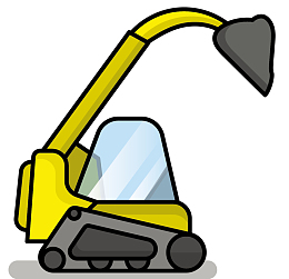 卡通模型矢量挖掘机