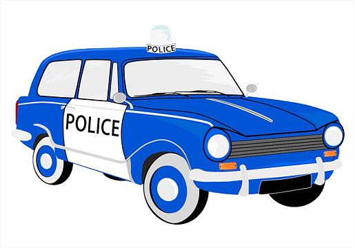 矢量图蓝色警车
