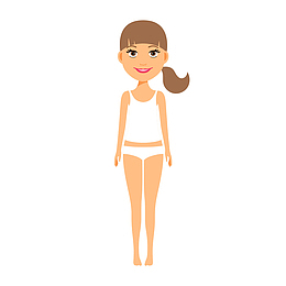 黄白色卡通女式人体模型