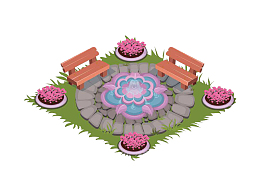 小花园卡通模型